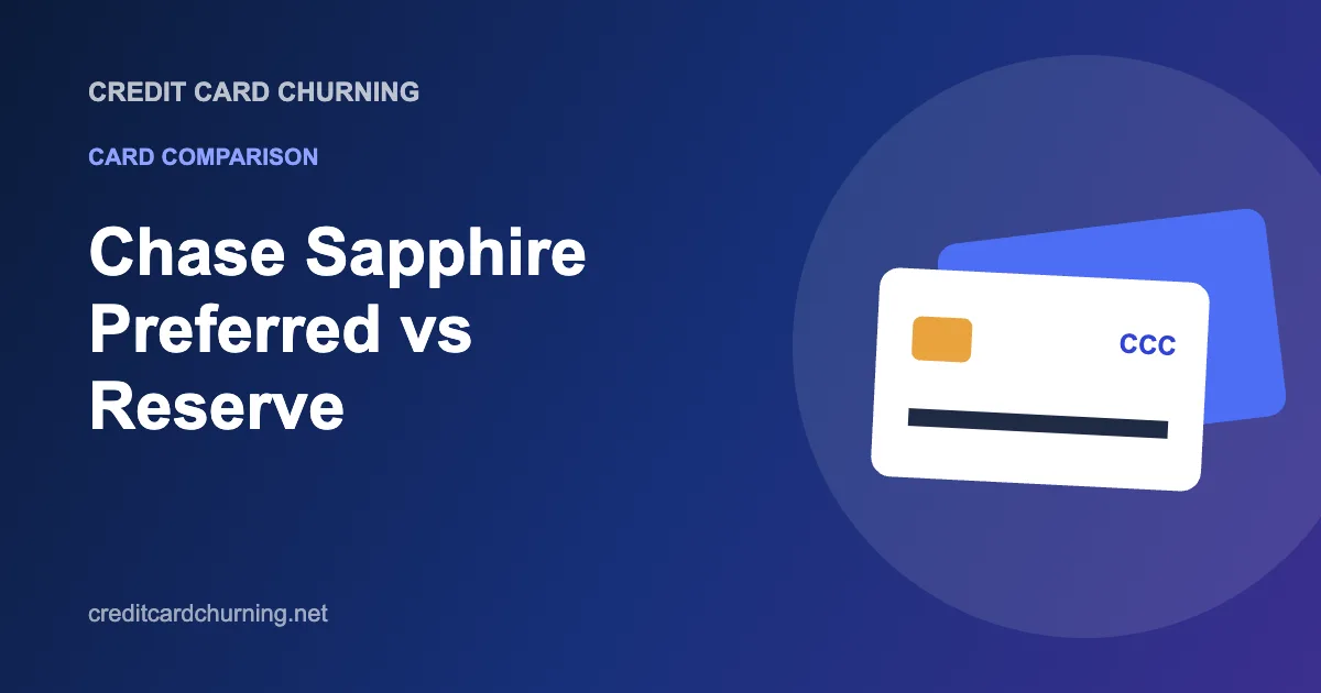 Comparison banner: Chase Sapphire Preferred vs Reserve on a blue gradient with card illustrations.
